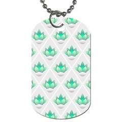 Plant Pattern Green Leaf Flora Dog Tag (One Side)