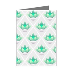 Plant Pattern Green Leaf Flora Mini Greeting Card