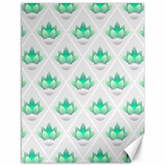 Plant Pattern Green Leaf Flora Canvas 12  x 16 