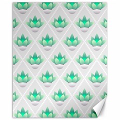 Plant Pattern Green Leaf Flora Canvas 16  x 20 