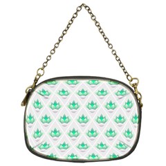 Plant Pattern Green Leaf Flora Chain Purse (Two Sides)