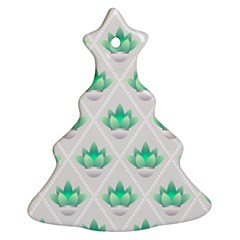 Plant Pattern Green Leaf Flora Christmas Tree Ornament (two Sides)