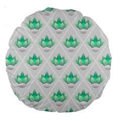 Plant Pattern Green Leaf Flora Large 18  Premium Round Cushions