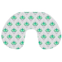 Plant Pattern Green Leaf Flora Travel Neck Pillow