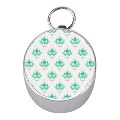 Plant Pattern Green Leaf Flora Mini Silver Compasses