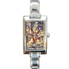 Tree Forest Woods Nature Landscape Rectangle Italian Charm Watch