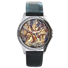 Tree Forest Woods Nature Landscape Round Metal Watch