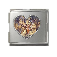 Tree Forest Woods Nature Landscape Mega Link Heart Italian Charm (18mm)