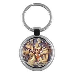 Tree Forest Woods Nature Landscape Key Chain (Round)