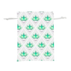 Plant Pattern Green Leaf Flora Lightweight Drawstring Pouch (m) by Sarkoni