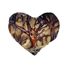 Tree Forest Woods Nature Landscape Standard 16  Premium Heart Shape Cushions