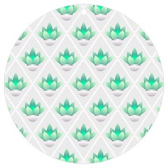 Plant Pattern Green Leaf Flora UV Print Acrylic Ornament Round