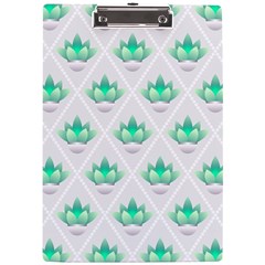 Plant Pattern Green Leaf Flora A4 Acrylic Clipboard by Sarkoni