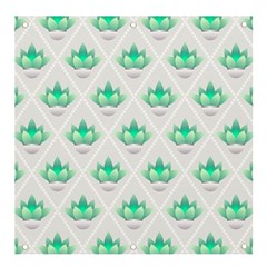 Plant Pattern Green Leaf Flora Banner and Sign 4  x 4 