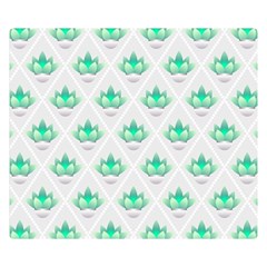 Plant Pattern Green Leaf Flora Premium Plush Fleece Blanket (Small)