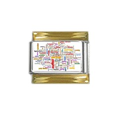 Writing Author Motivation Words Gold Trim Italian Charm (9mm) by Sarkoni