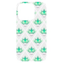 Plant Pattern Green Leaf Flora iPhone 14 Pro Black UV Print Case