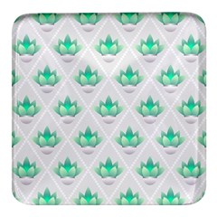 Plant Pattern Green Leaf Flora Square Glass Fridge Magnet (4 pack)