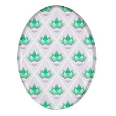 Plant Pattern Green Leaf Flora Oval Glass Fridge Magnet (4 pack)