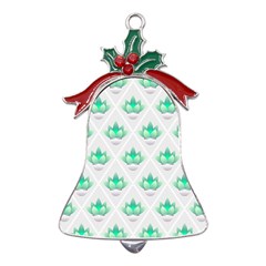 Plant Pattern Green Leaf Flora Metal Holly Leaf Bell Ornament