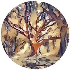 Tree Forest Woods Nature Landscape Wooden Puzzle Round