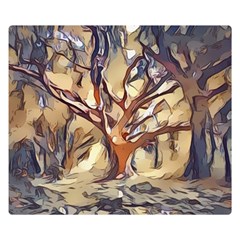 Tree Forest Woods Nature Landscape Premium Plush Fleece Blanket (Small)