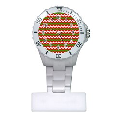 Christmas Paper Scrapbooking Pattern Plastic Nurses Watch