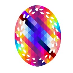 Abstract Background Colorful Pattern Oval Filigree Ornament (two Sides)