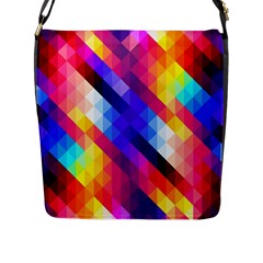 Abstract Background Colorful Pattern Flap Closure Messenger Bag (l)