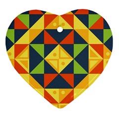 Background Geometric Color Heart Ornament (two Sides)