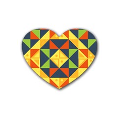 Background Geometric Color Rubber Coaster (heart)