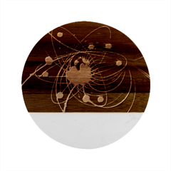 Physics Quantum Physics Particles Marble Wood Coaster (round) by Sarkoni