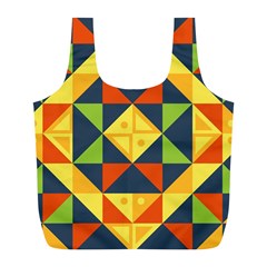 Background Geometric Color Full Print Recycle Bag (l)