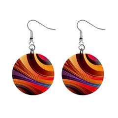 Abstract Colorful Background Wavy Mini Button Earrings