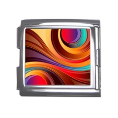 Abstract Colorful Background Wavy Mega Link Italian Charm (18mm)