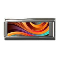 Abstract Colorful Background Wavy Superlink Italian Charm (9mm)