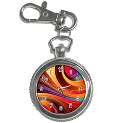 Abstract Colorful Background Wavy Key Chain Watches