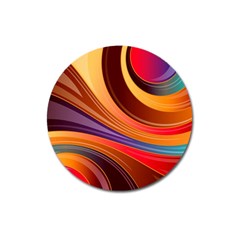 Abstract Colorful Background Wavy Magnet 3  (Round)