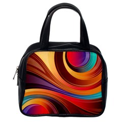Abstract Colorful Background Wavy Classic Handbag (one Side)