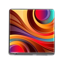 Abstract Colorful Background Wavy Memory Card Reader (Square 5 Slot)