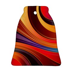 Abstract Colorful Background Wavy Bell Ornament (two Sides)