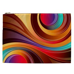 Abstract Colorful Background Wavy Cosmetic Bag (XXL)