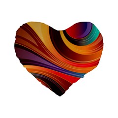 Abstract Colorful Background Wavy Standard 16  Premium Heart Shape Cushions by Sarkoni