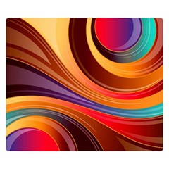 Abstract Colorful Background Wavy Two Sides Premium Plush Fleece Blanket (small)