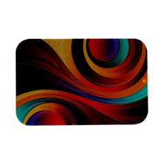 Abstract Colorful Background Wavy Open Lid Metal Box (Silver)  