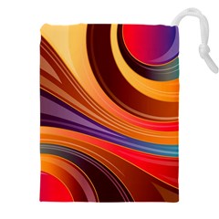 Abstract Colorful Background Wavy Drawstring Pouch (5XL)