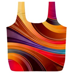 Abstract Colorful Background Wavy Full Print Recycle Bag (XXL)