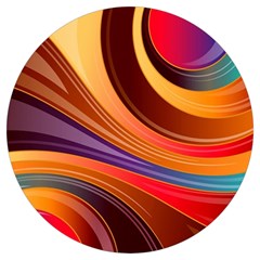 Abstract Colorful Background Wavy Round Trivet