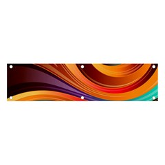 Abstract Colorful Background Wavy Banner and Sign 4  x 1 