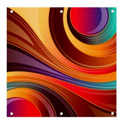 Abstract Colorful Background Wavy Banner and Sign 4  x 4 